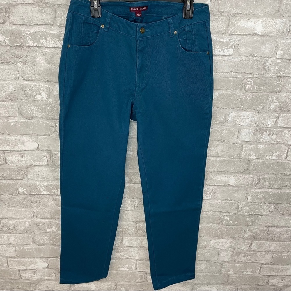 Jessica London Teal Straight Leg Jeans